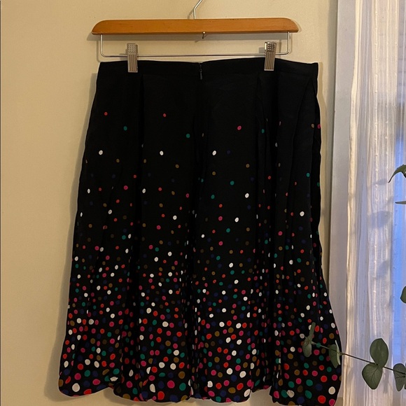 Hobbs London Polka Dot A-Line Silk Skirt in Black Multicolor - Picture 2 of 10